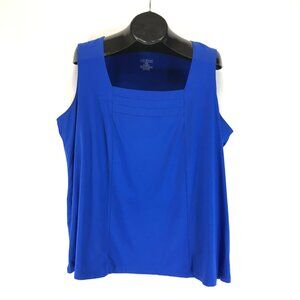 Lane Bryant Square Neck Tank Top Women's Plus Size 22/24 Blue Stretch Knit